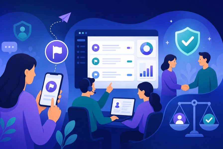 Reporting issues and raising complaints on Buttons