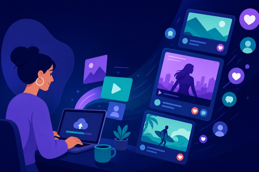 Creators sharing posts, media, and messages on Buttons